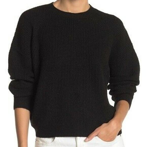 Abound Thermal Pullover Sweater Long Sleeve Rib Cuff Crew Neck Black Size XL NWT - Picture 1 of 6